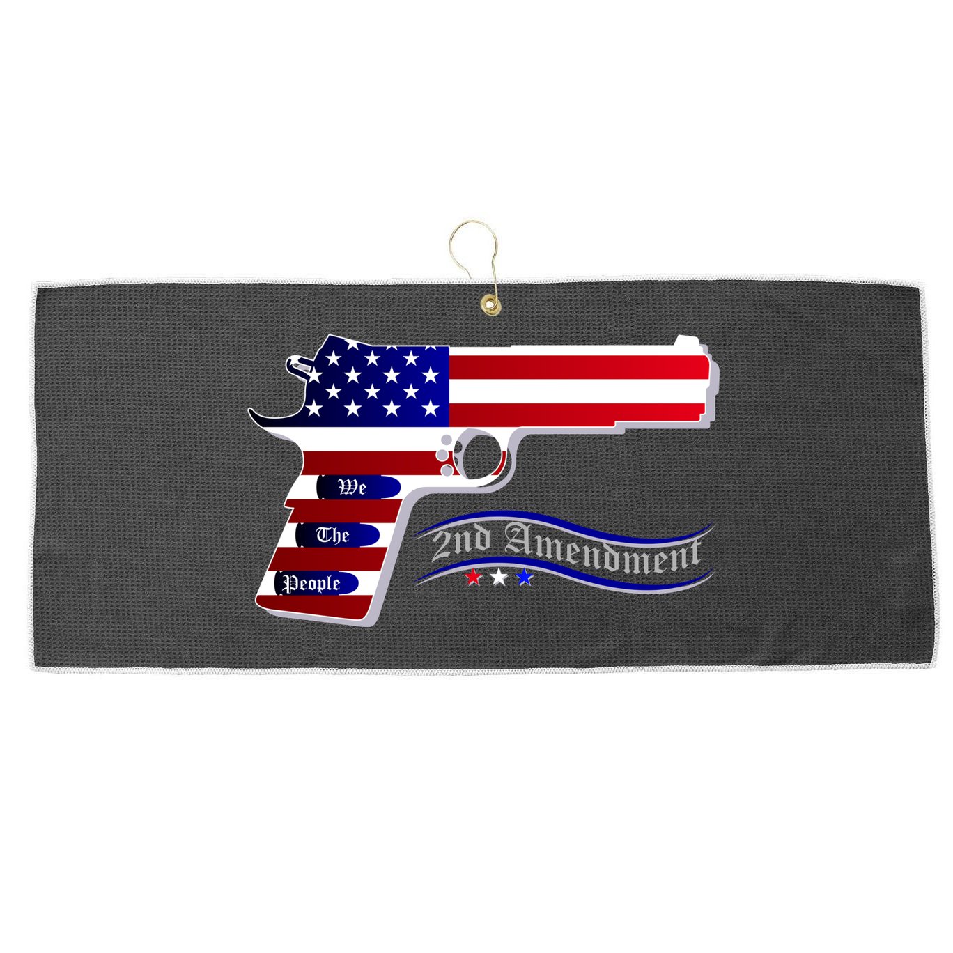 Second Amendment Support Hand Gun Large Microfiber Waffle Golf Towel