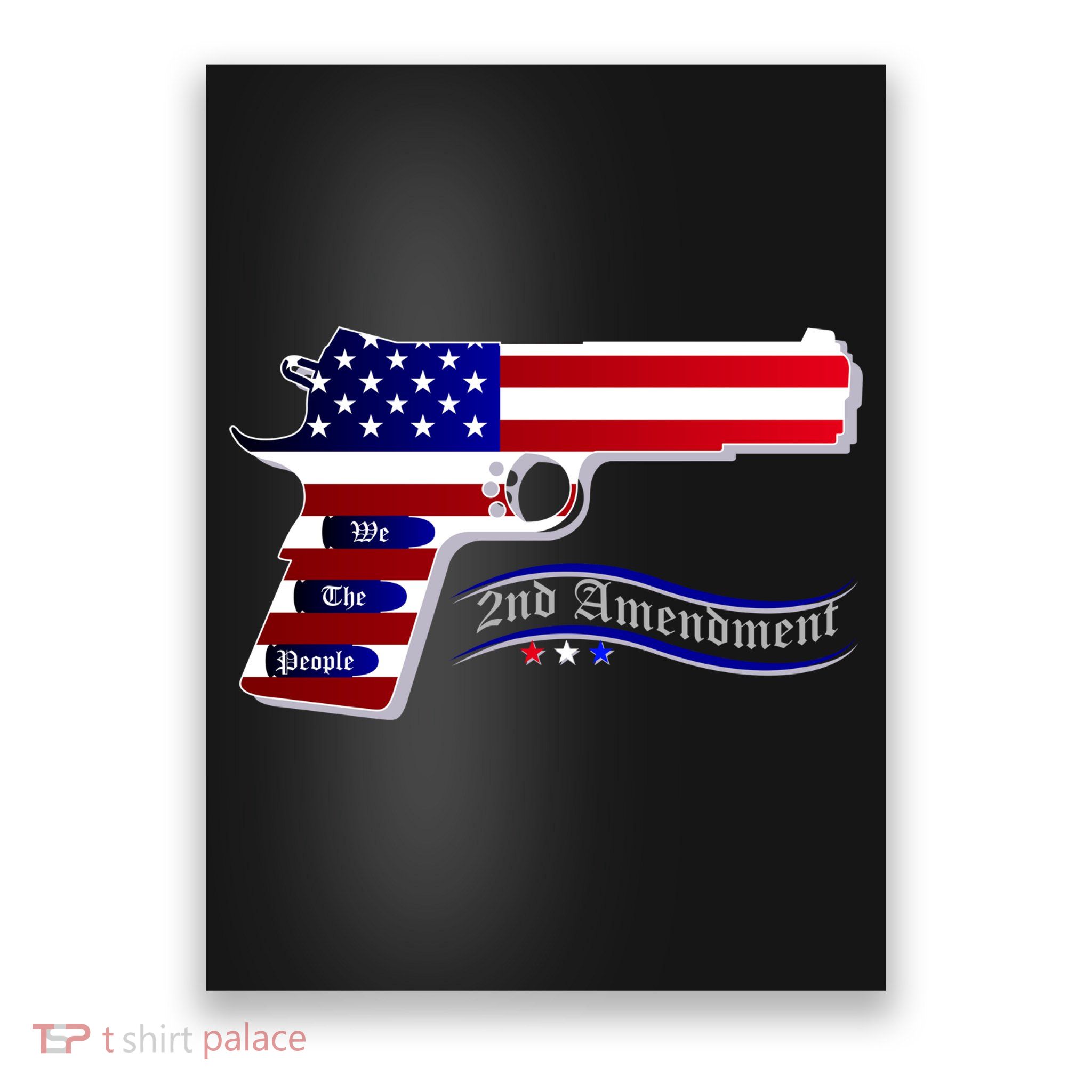 Second Amendment Support Hand Gun Poster
