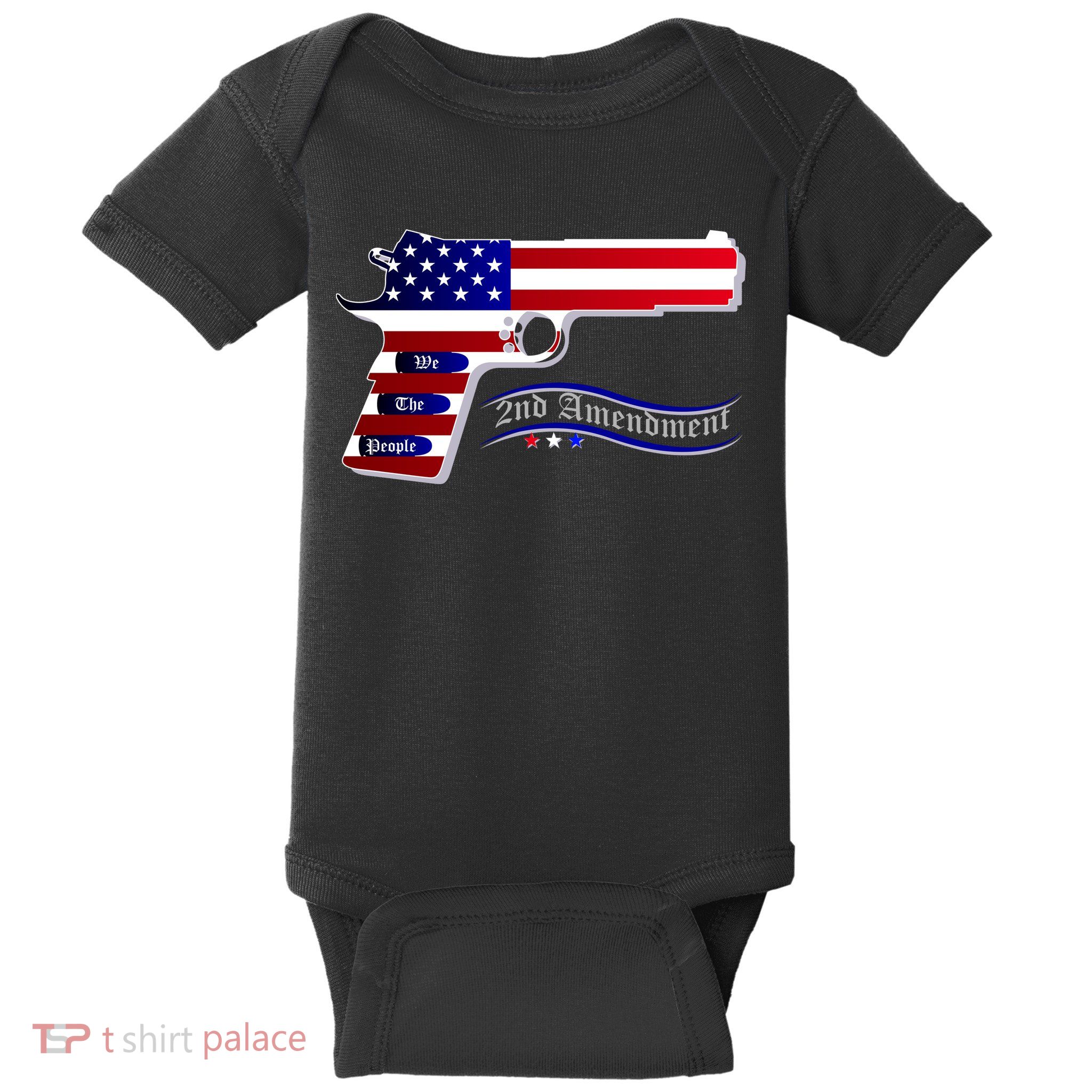 Second Amendment Support Hand Gun Baby Bodysuit