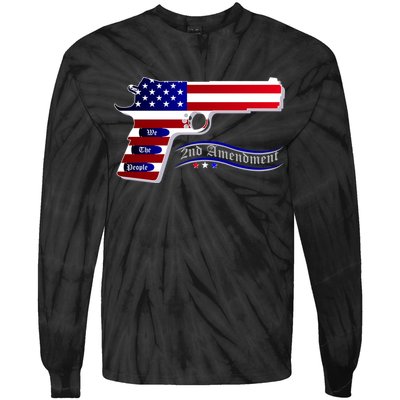 Second Amendment Support Hand Gun Tie-Dye Long Sleeve Shirt
