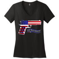 Second Amendment Support Hand Gun Women's V-Neck T-Shirt