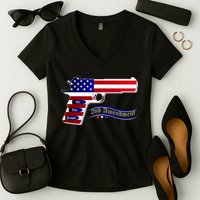 Second Amendment Support Hand Gun Women's V-Neck T-Shirt
