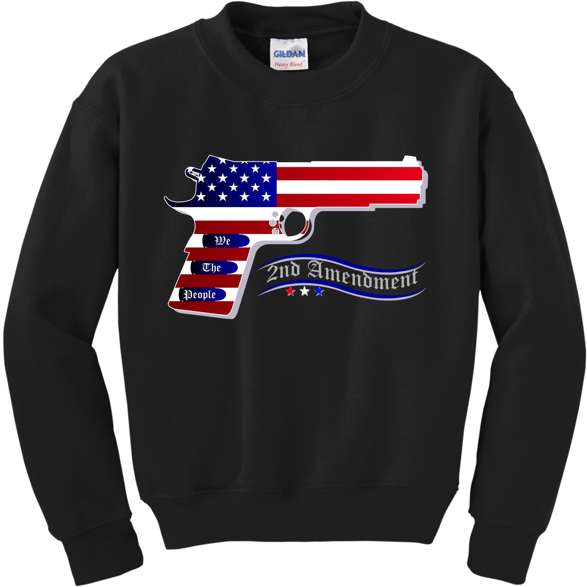 Second Amendment Support Hand Gun Kids Sweatshirt