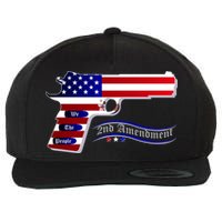 Second Amendment Support Hand Gun Wool Snapback Cap