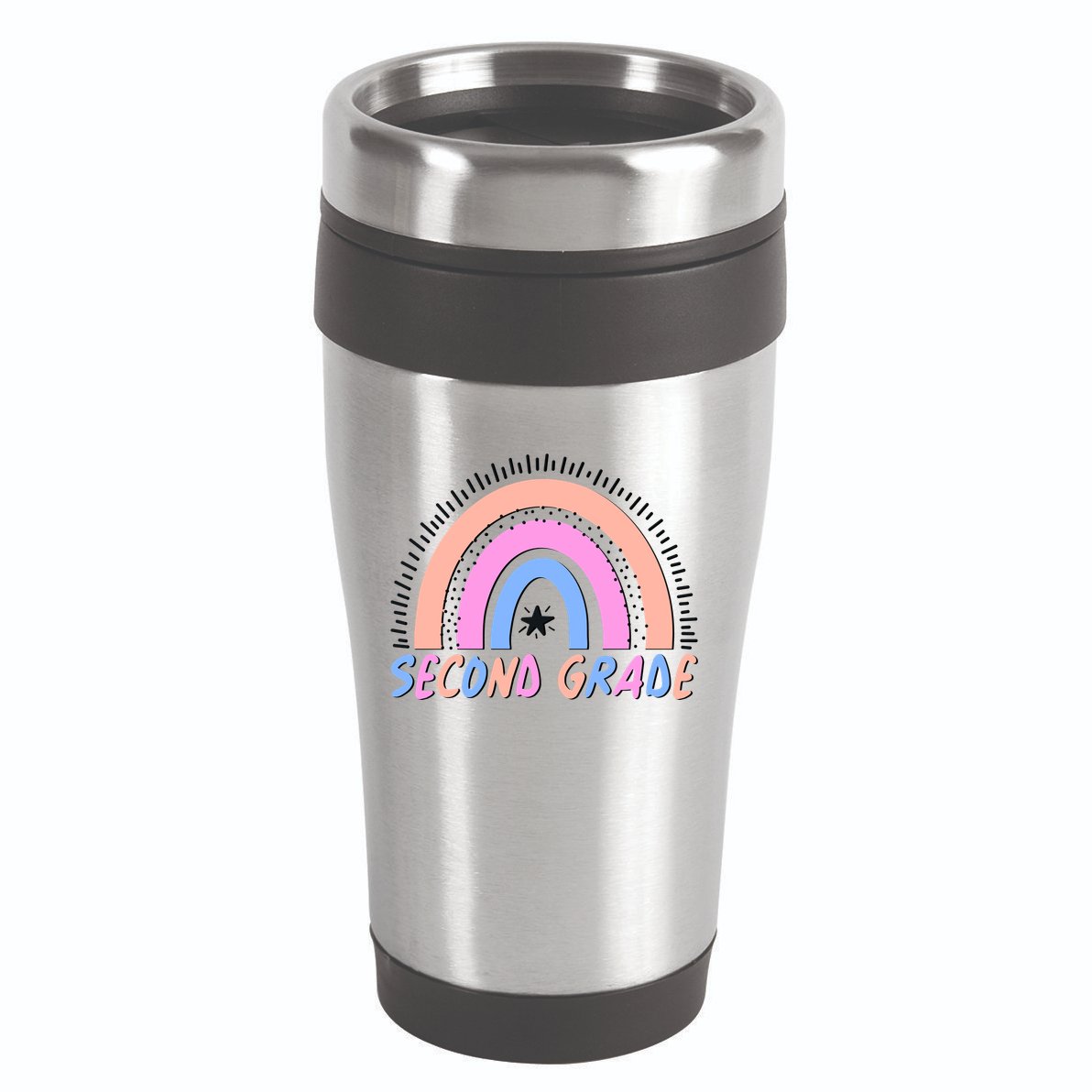 Second Grade Pastel Rainbow 16oz Travel Tumbler