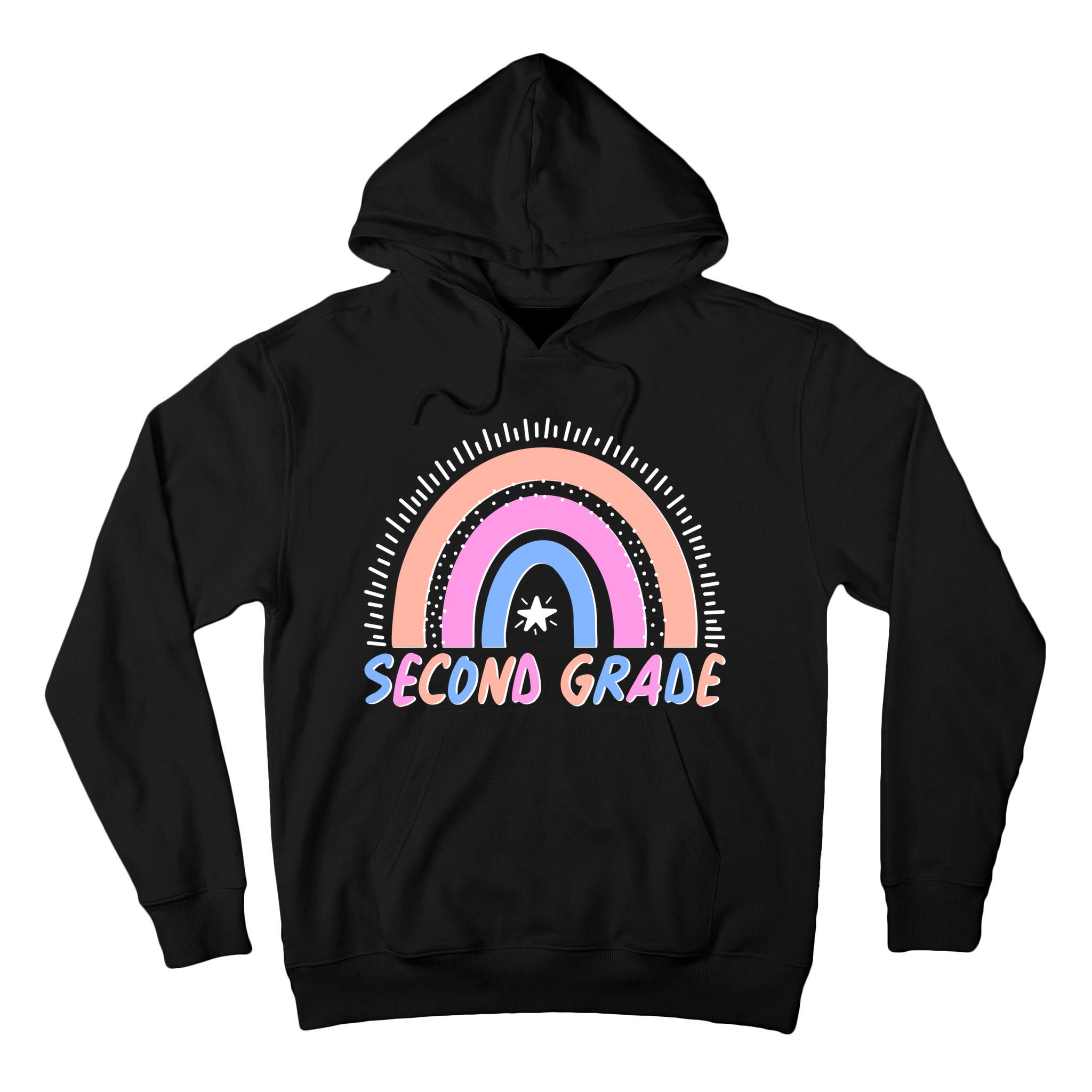 Second Grade Pastel Rainbow Tall Hoodie