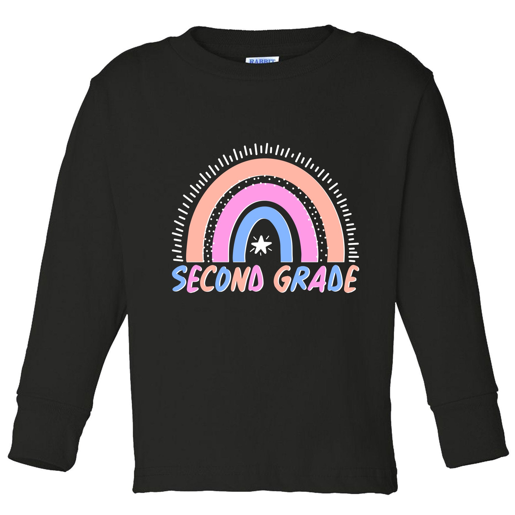 Second Grade Pastel Rainbow Toddler Long Sleeve Shirt