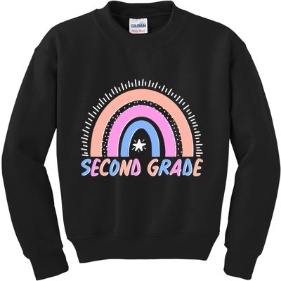 Second Grade Pastel Rainbow Kids Sweatshirt