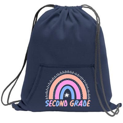 Second Grade Pastel Rainbow Sweatshirt Cinch Pack Bag