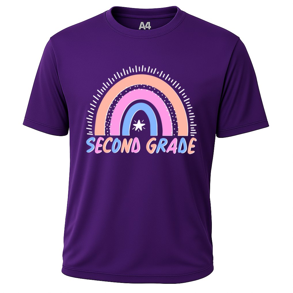 Second Grade Pastel Rainbow Cooling Performance Crew T-Shirt