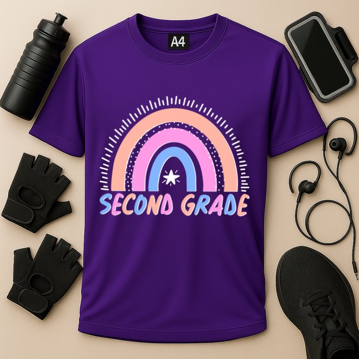 Second Grade Pastel Rainbow Cooling Performance Crew T-Shirt