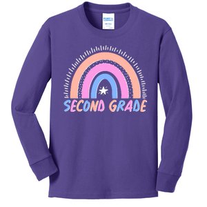 Second Grade Pastel Rainbow Kids Long Sleeve Shirt