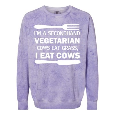 Secondhand Vegetarian Cows Eat Grass Colorblast Crewneck Sweatshirt