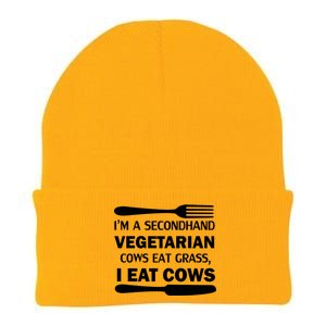 Secondhand Vegetarian Cows Eat Grass Knit Cap Winter Beanie