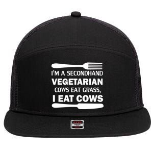 Secondhand Vegetarian Cows Eat Grass 7 Panel Mesh Trucker Snapback Hat