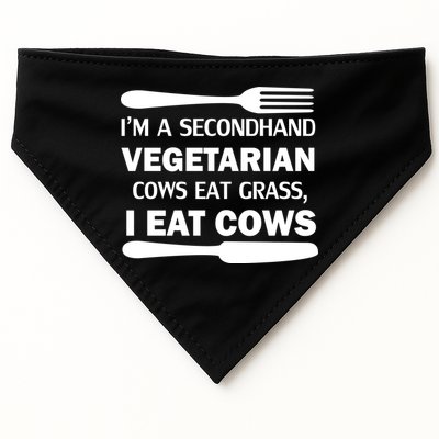 Secondhand Vegetarian Cows Eat Grass USA-Made Doggie Bandana