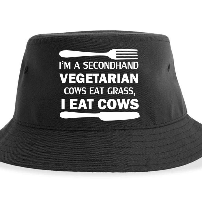 Secondhand Vegetarian Cows Eat Grass Sustainable Bucket Hat
