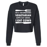 Secondhand Vegetarian Cows Eat Grass Cropped Pullover Crew