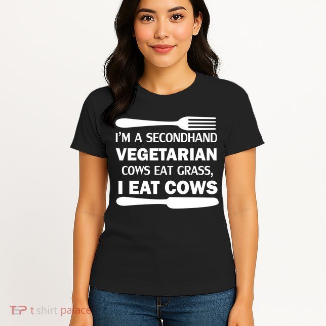Secondhand Vegetarian Cows Eat Grass Womens T-Shirt