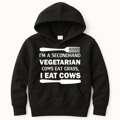 Secondhand Vegetarian Cows Eat Grass Kids Hoodie