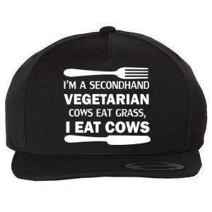 Secondhand Vegetarian Cows Eat Grass Wool Snapback Cap