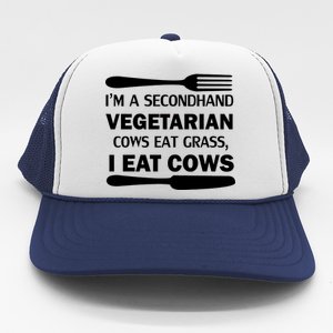 Secondhand Vegetarian Cows Eat Grass Trucker Hat