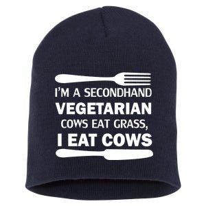 Secondhand Vegetarian Cows Eat Grass Short Acrylic Beanie