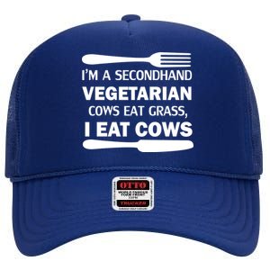 Secondhand Vegetarian Cows Eat Grass High Crown Mesh Back Trucker Hat