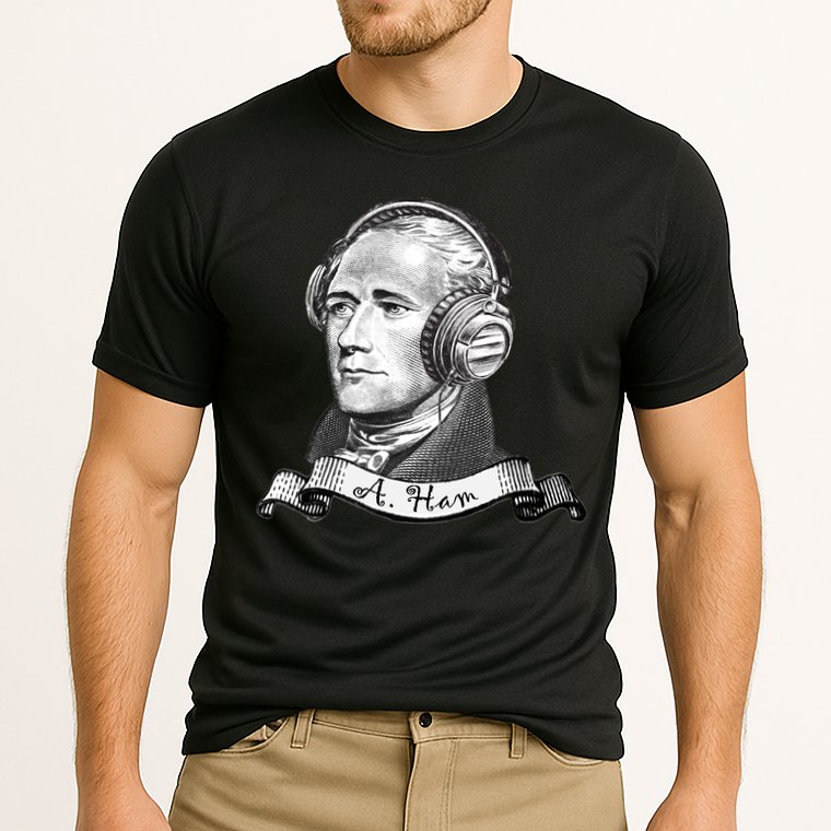 Secretary Alexander Hamilton A. Ham Headphones Cooling Performance Crew T-Shirt