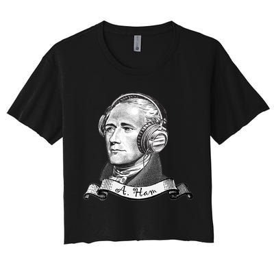 Secretary Alexander Hamilton A. Ham Headphones Crop Top
