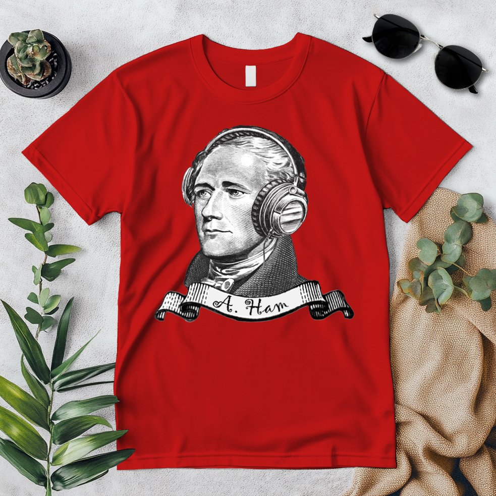 Secretary Alexander Hamilton A. Ham Headphones Premium T-Shirt