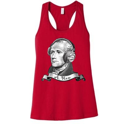 Secretary Alexander Hamilton A. Ham Headphones Women's Racerback Tank