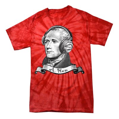 Secretary Alexander Hamilton A. Ham Headphones Tie-Dye T-Shirt