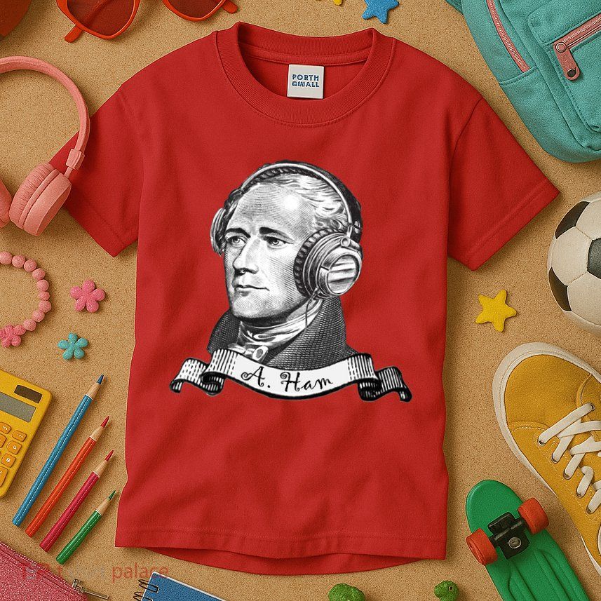 Secretary Alexander Hamilton A. Ham Headphones Kids T-Shirt