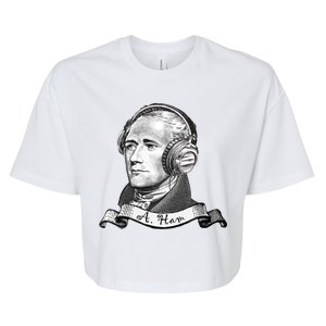 Secretary Alexander Hamilton A. Ham Headphones Bella+Canvas Jersey Crop Tee