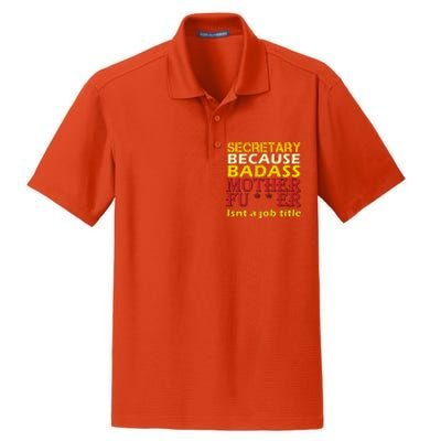 Secretary Badass Job Title Dry Zone Grid Polo