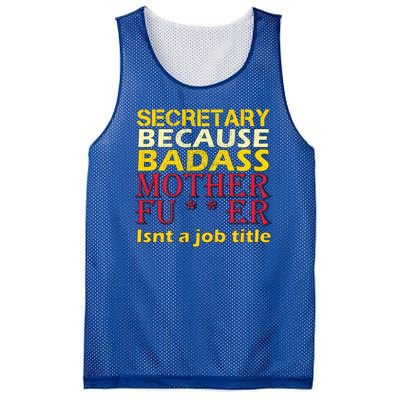 Secretary Badass Job Title Mesh Reversible Basketball Jersey Tank