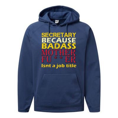 Secretary Badass Job Title Performance Fleece Hoodie