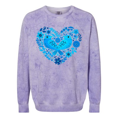 Secrets Blur Bird Heart Colorblast Crewneck Sweatshirt