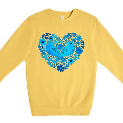 Secrets Blur Bird Heart Premium Crewneck Sweatshirt