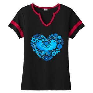 Secrets Blur Bird Heart Ladies Halftime Notch Neck Tee