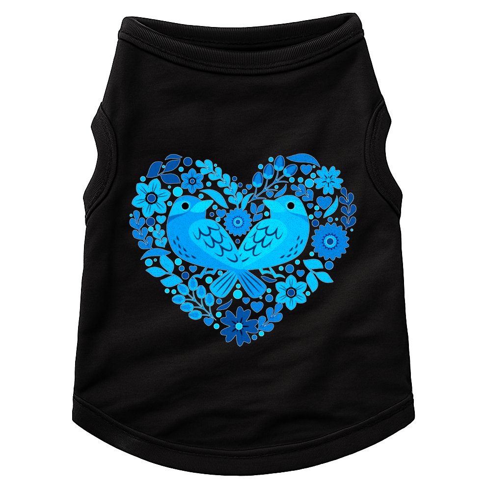 Secrets Blur Bird Heart Doggie Tank