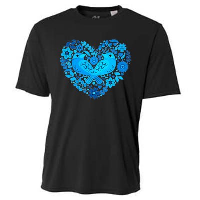 Secrets Blur Bird Heart Cooling Performance Crew T-Shirt