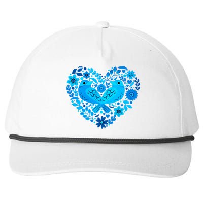 Secrets Blur Bird Heart Snapback Five-Panel Rope Hat