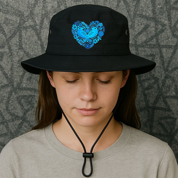 Secrets Blur Bird Heart Bucket Hat