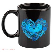 Secrets Blur Bird Heart 11oz C Handle Ceramic Mug