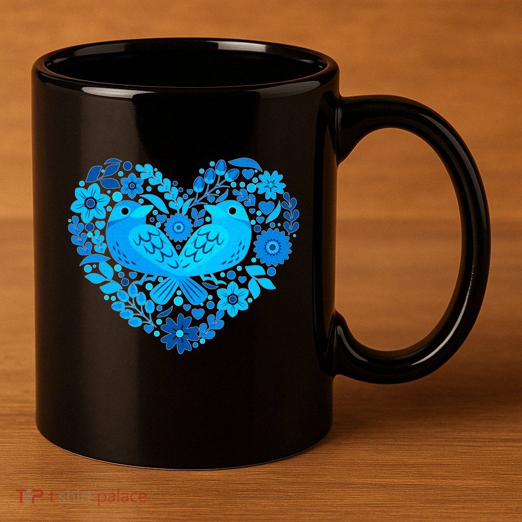 Secrets Blur Bird Heart 11oz C Handle Ceramic Mug