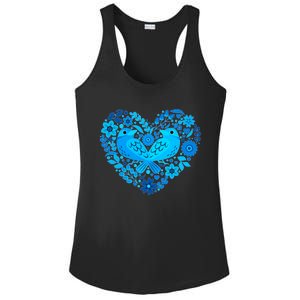 Secrets Blur Bird Heart Ladies PosiCharge Competitor Racerback Tank