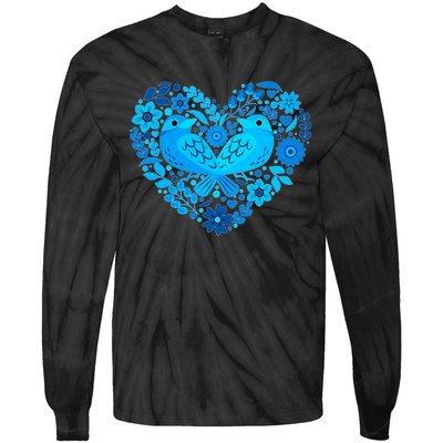 Secrets Blur Bird Heart Tie-Dye Long Sleeve Shirt