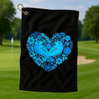 Secrets Blur Bird Heart Golf Towel